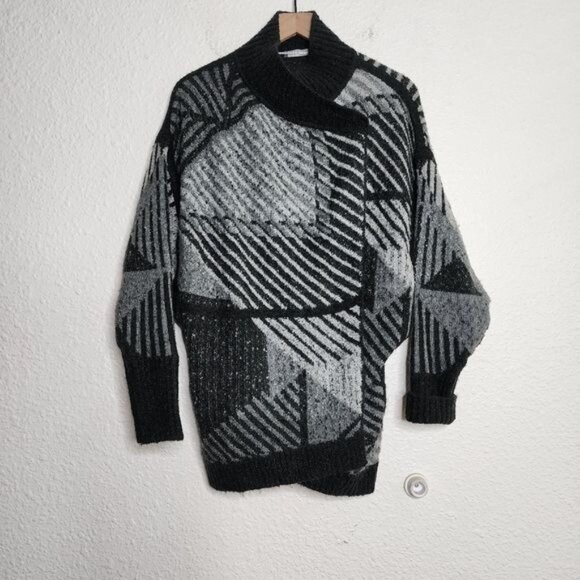 Prana Celandie Reversible Sweater Women's Size Medium/Large Black Gray - Picture 1 of 6